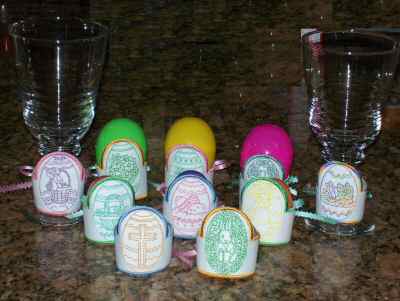 Vintage Easter Egg Holders Version 2 Embroidery Machine Design
