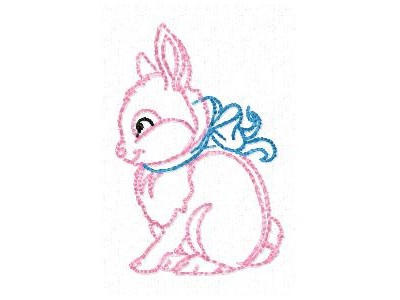 Vintage Bunnies Embroidery Machine Design