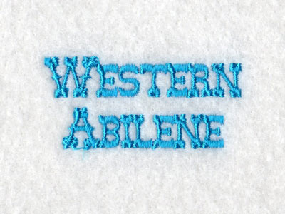 Western Abilene Font Embroidery Machine Design