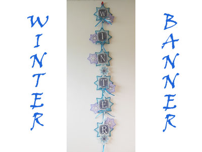 Winter Banner Embroidery Machine Design