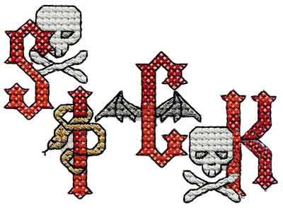Heavy Metal Cross Stitch Alphabet Machine Embroidery Designs