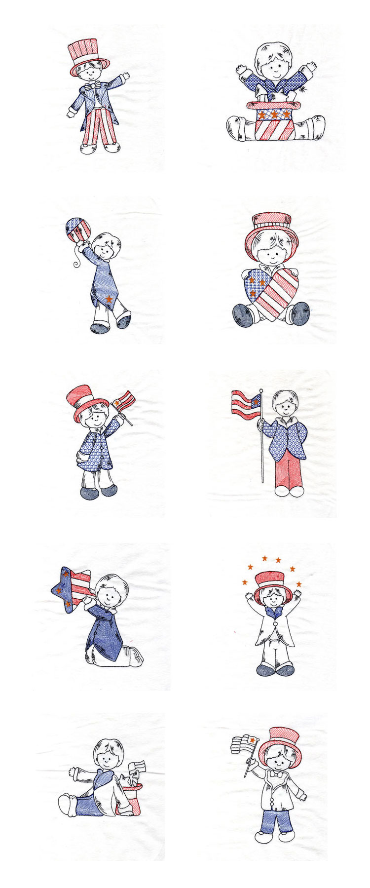 4th of July Country Boys Embroidery Machine Design Details