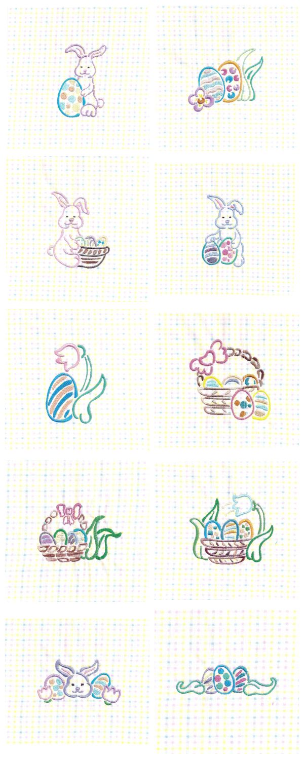 Easter Outlines Embroidery Machine Design Details