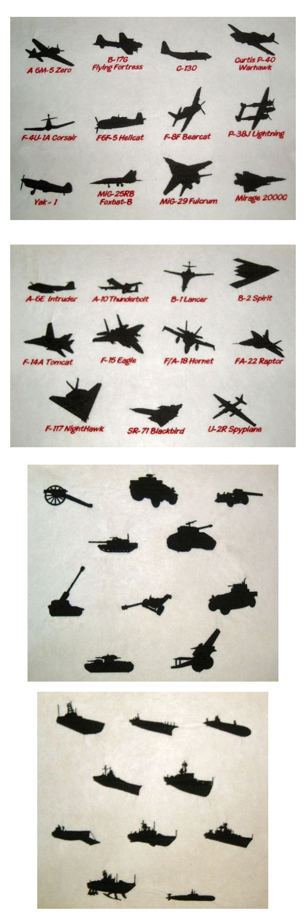 Military Silhouettes Embroidery Machine Design Details
