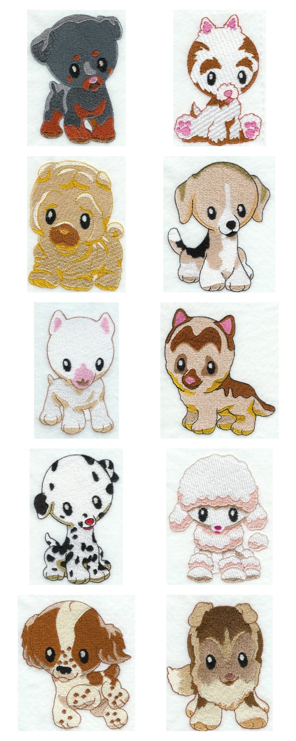 Puppy Babies Embroidery Machine Design Details