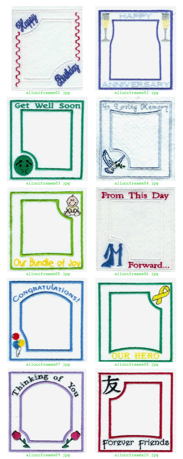All Occasion Frames Embroidery Machine Design Details