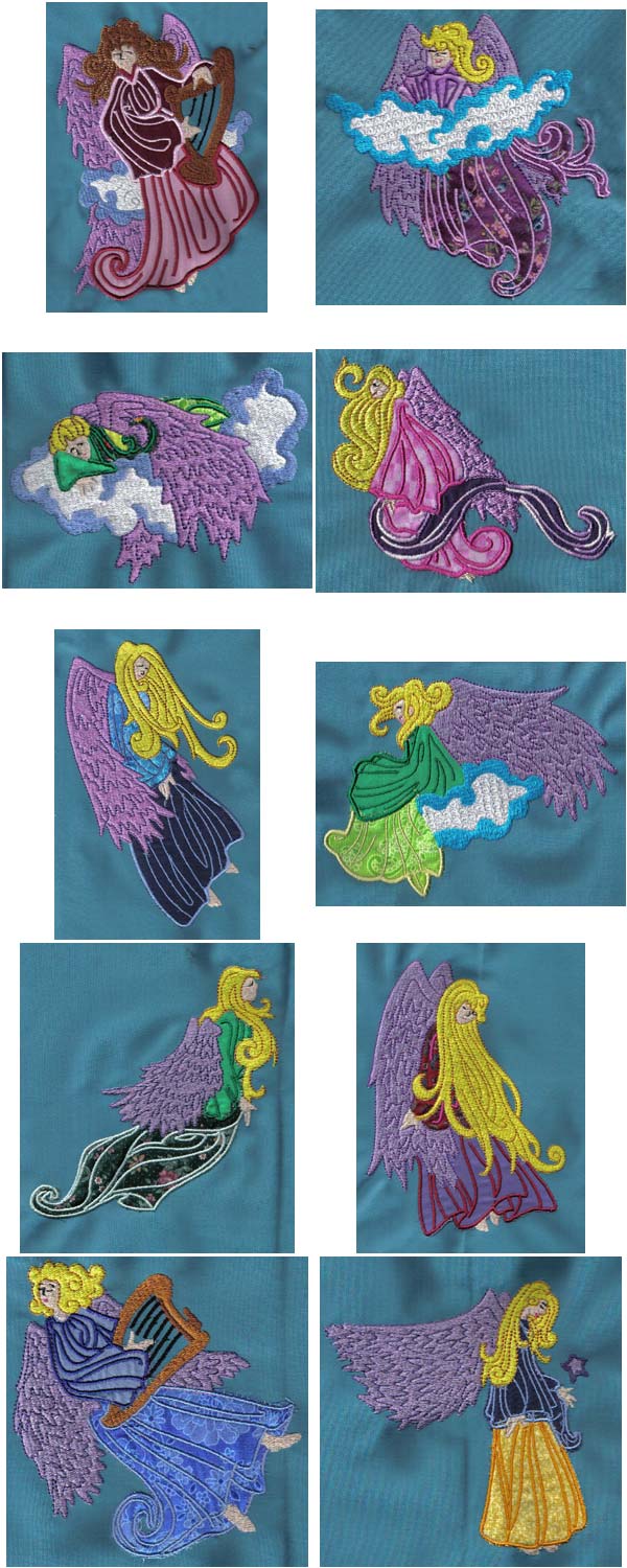 Applique Angels 2 Embroidery Machine Design Details