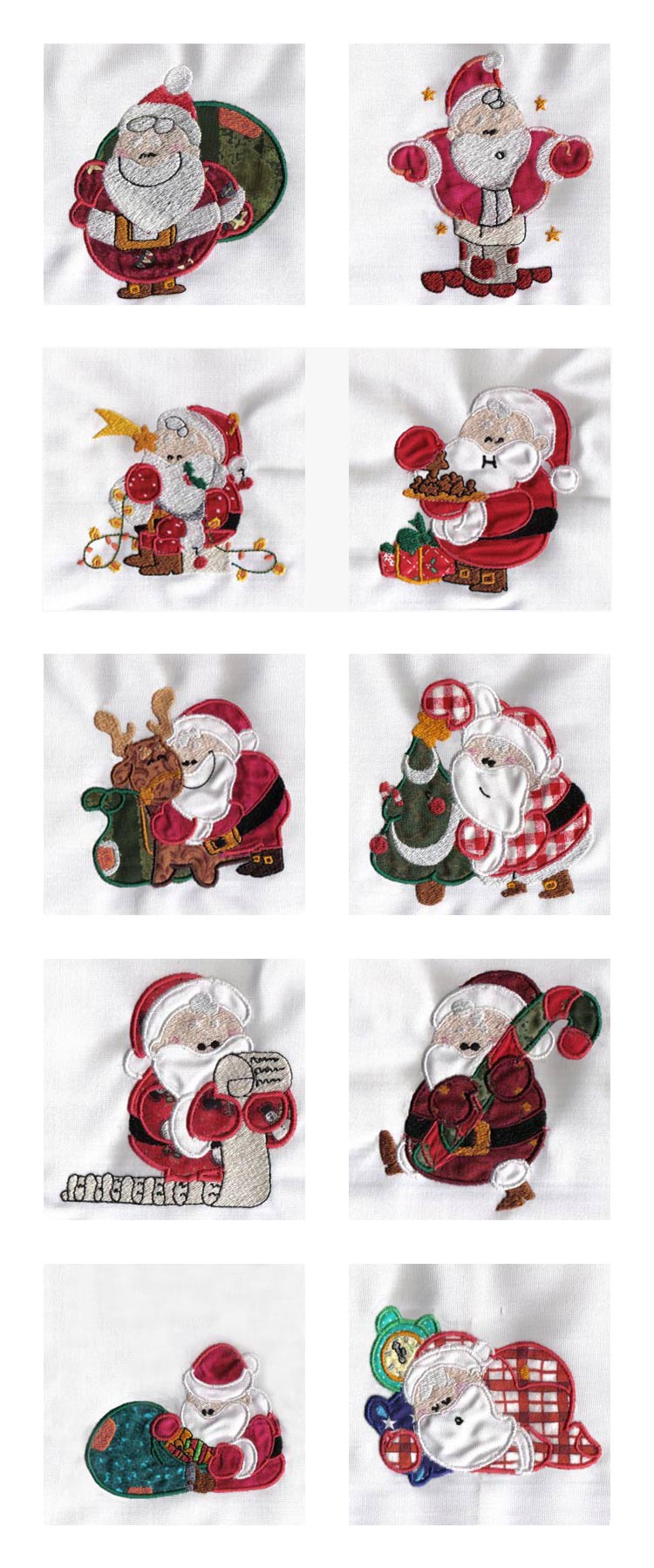 Applique Santas Embroidery Machine Design Details