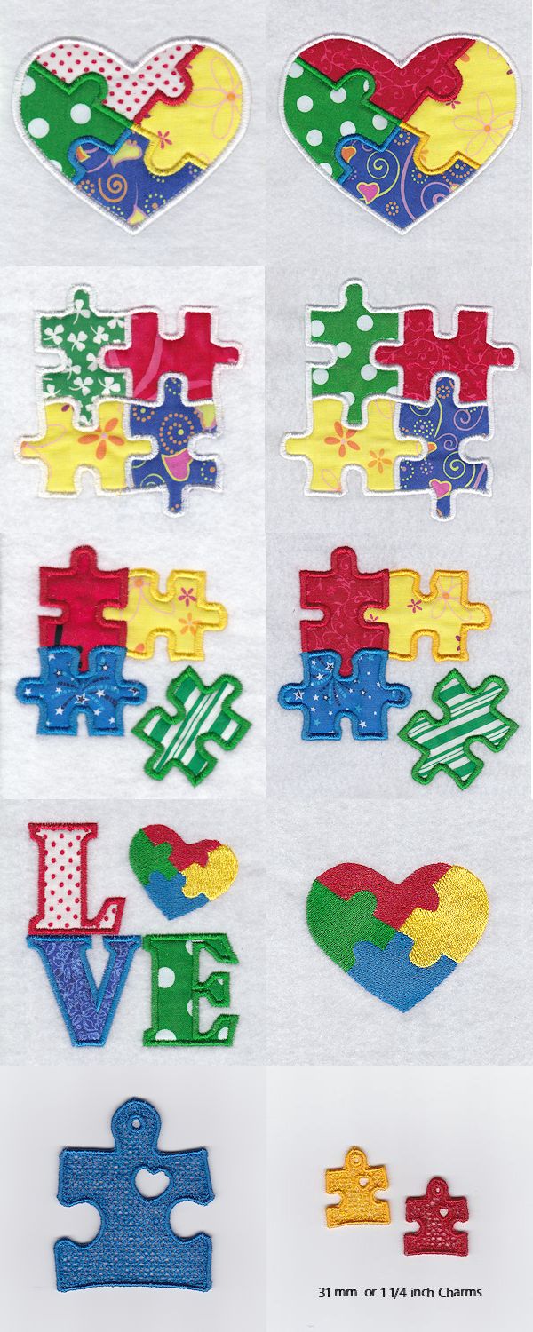 Autistic Awareness 1 Embroidery Machine Design Details