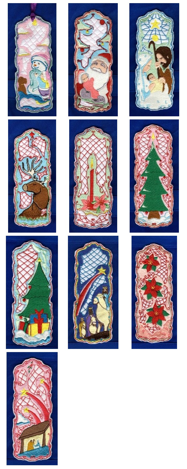 Christmas Bookmarkers Embroidery Machine Design Details