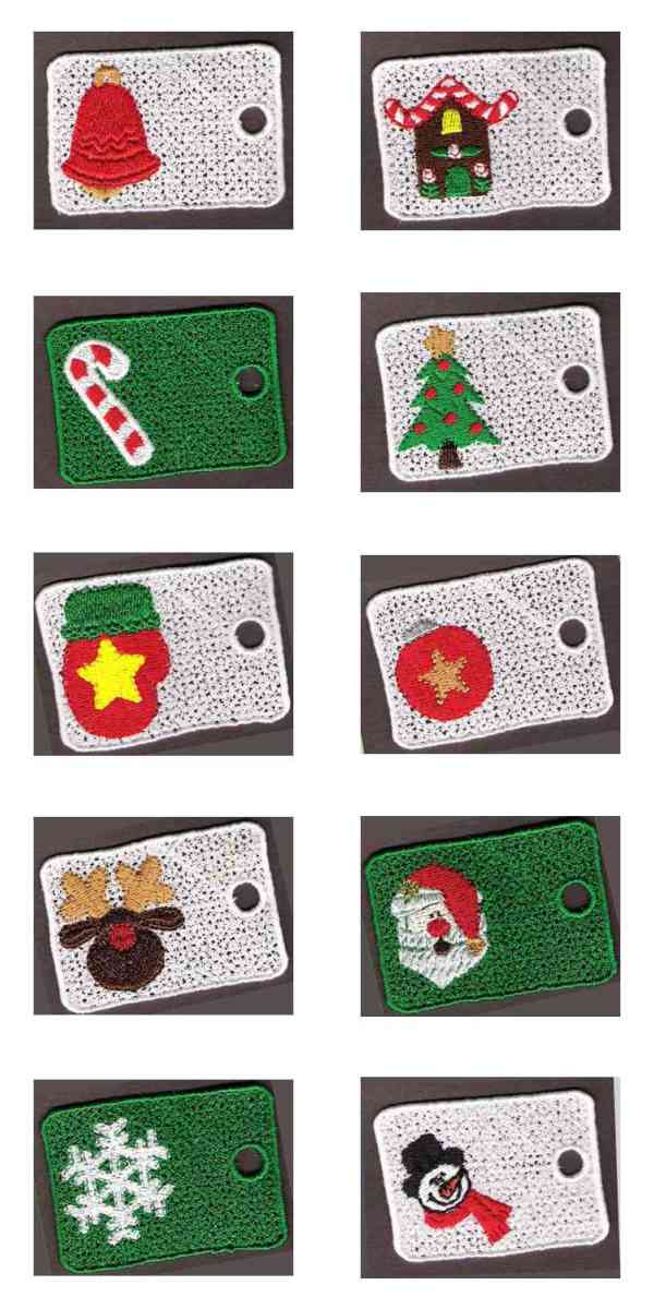 Christmas Gift Tags Embroidery Machine Design Details