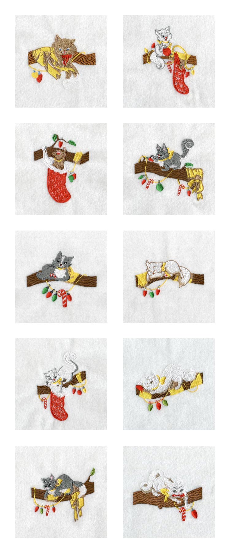 Christmas Kitties Embroidery Machine Design Details