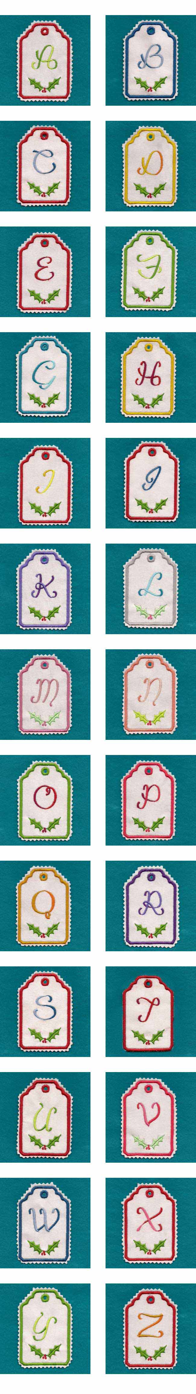 ITH Christmas Tag Alpha Embroidery Machine Design Details