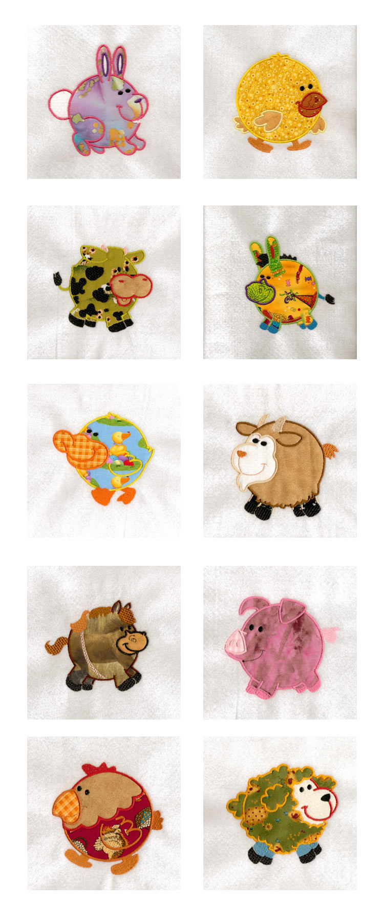 Chubby Farm Animals Embroidery Machine Design Details