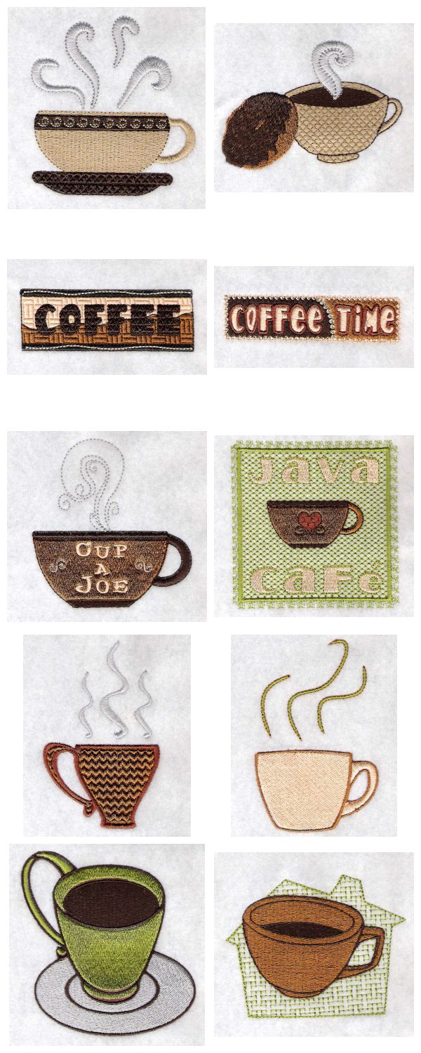 coffeetime Embroidery Machine Design Details