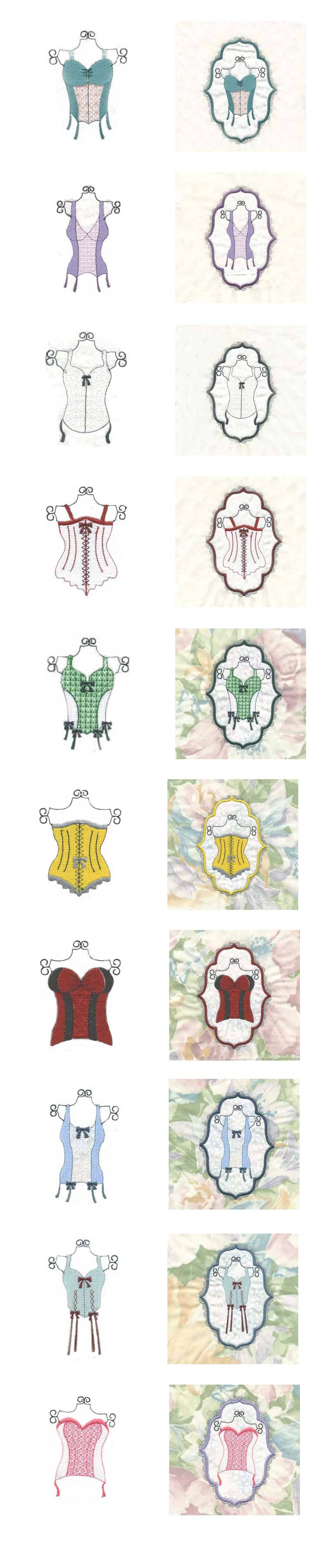 Corset Quilt Blocks Embroidery Machine Design Details
