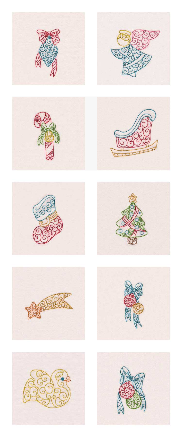 Curly Christmas Colorlines Embroidery Machine Design Details