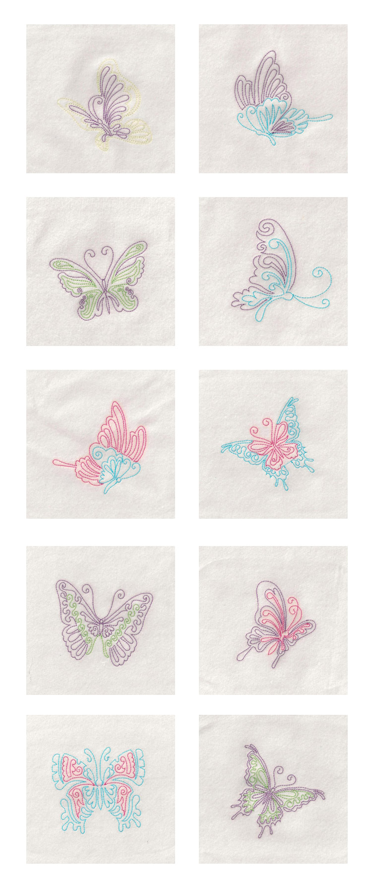 Colorwork Butterflies Embroidery Machine Design Details