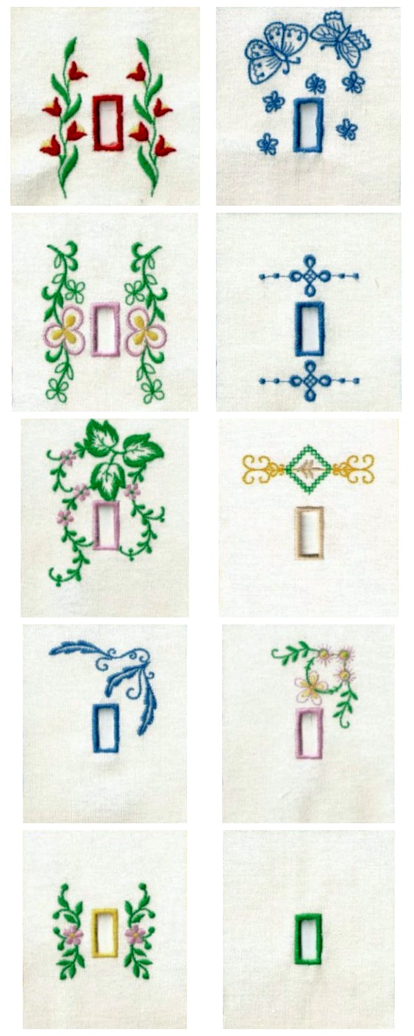 Dainty Light Switch Covers Embroidery Machine Design Details