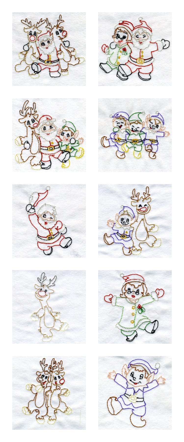 Line Art Dancing Christmas Embroidery Machine Design Details