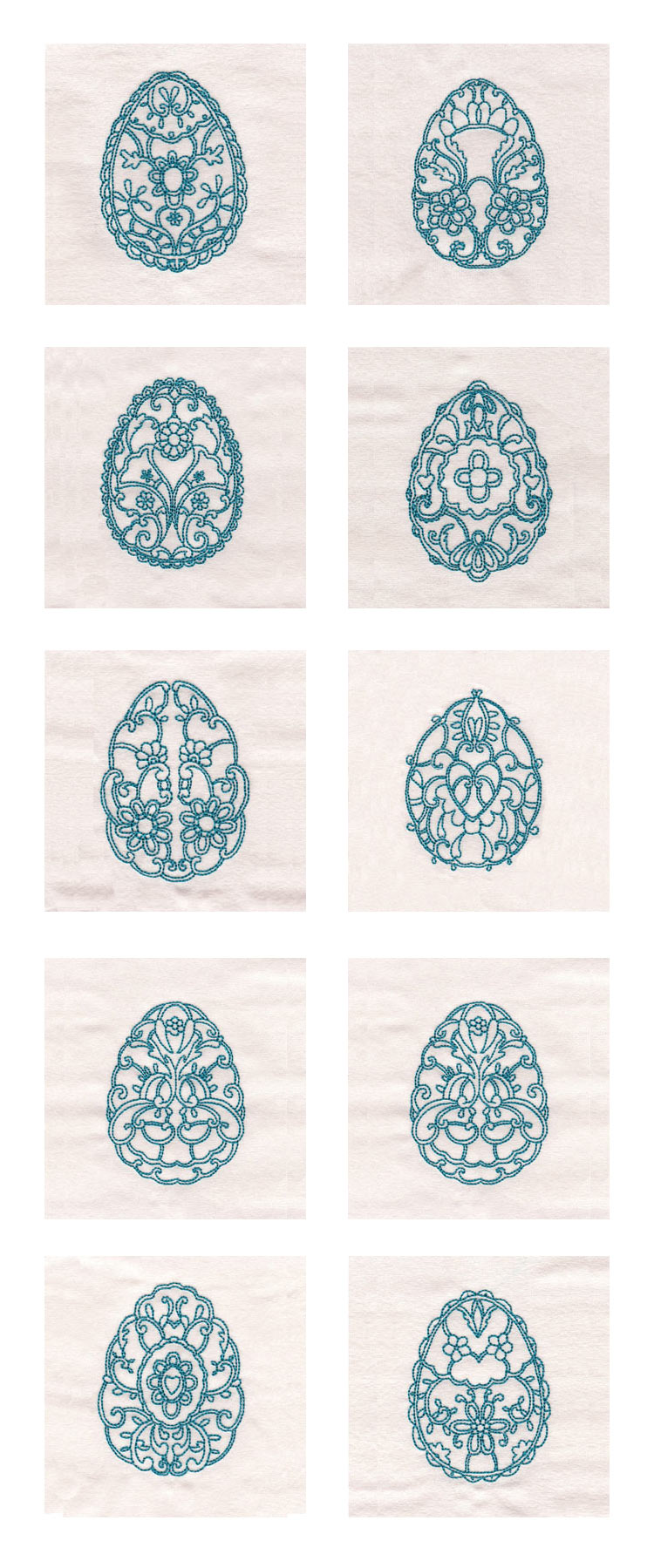 Decorative Redwork Easter Eggs Embroidery Machine Design Details