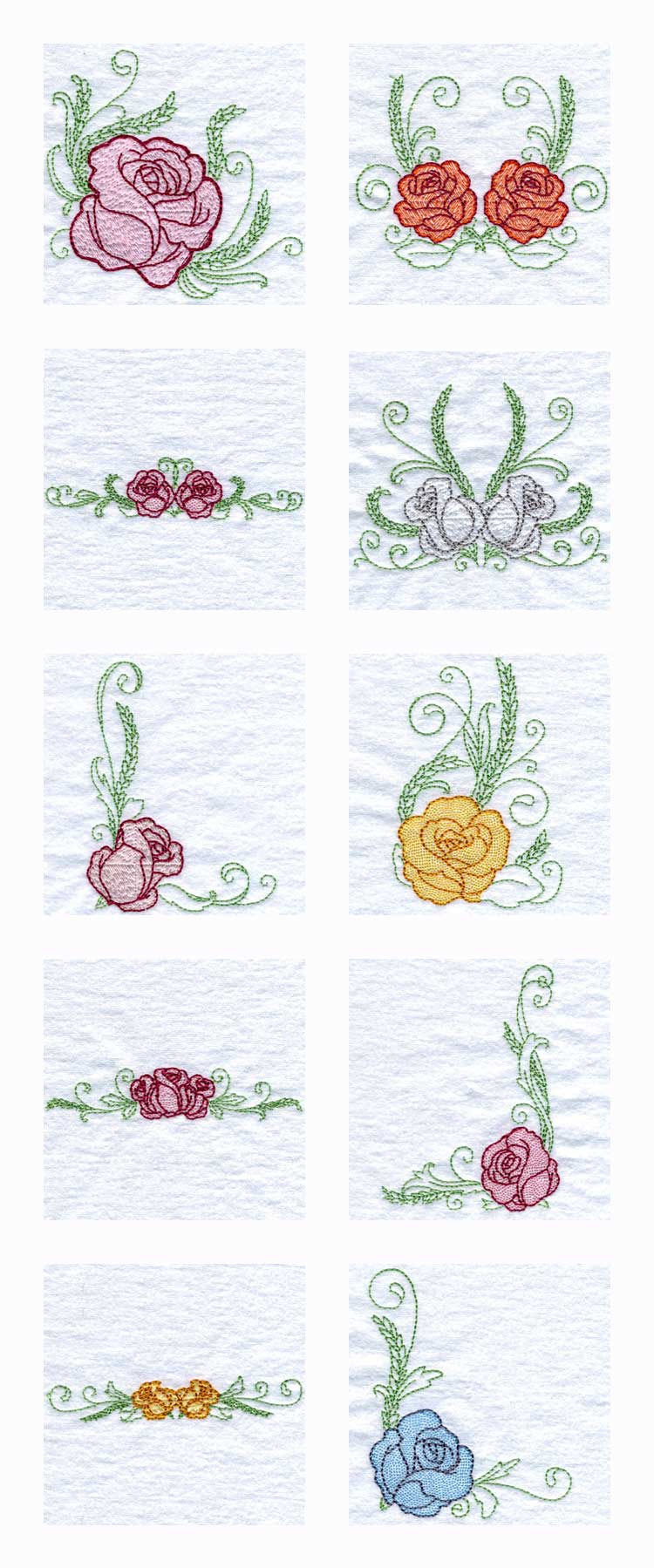 Delicately Filled Roses Embroidery Machine Design Details