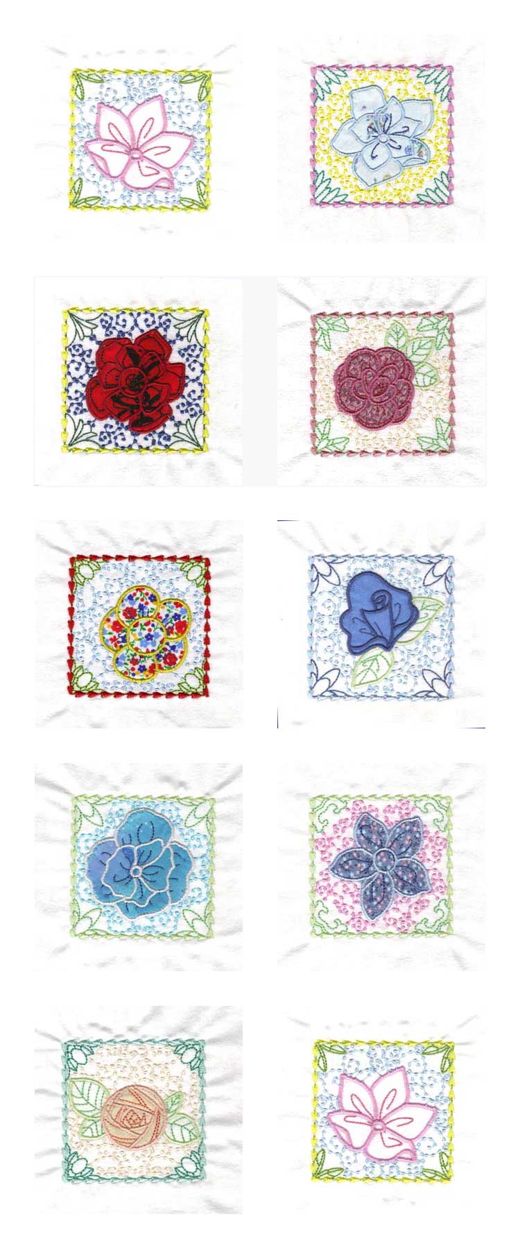 Divine Flower Squares Embroidery Machine Design Details