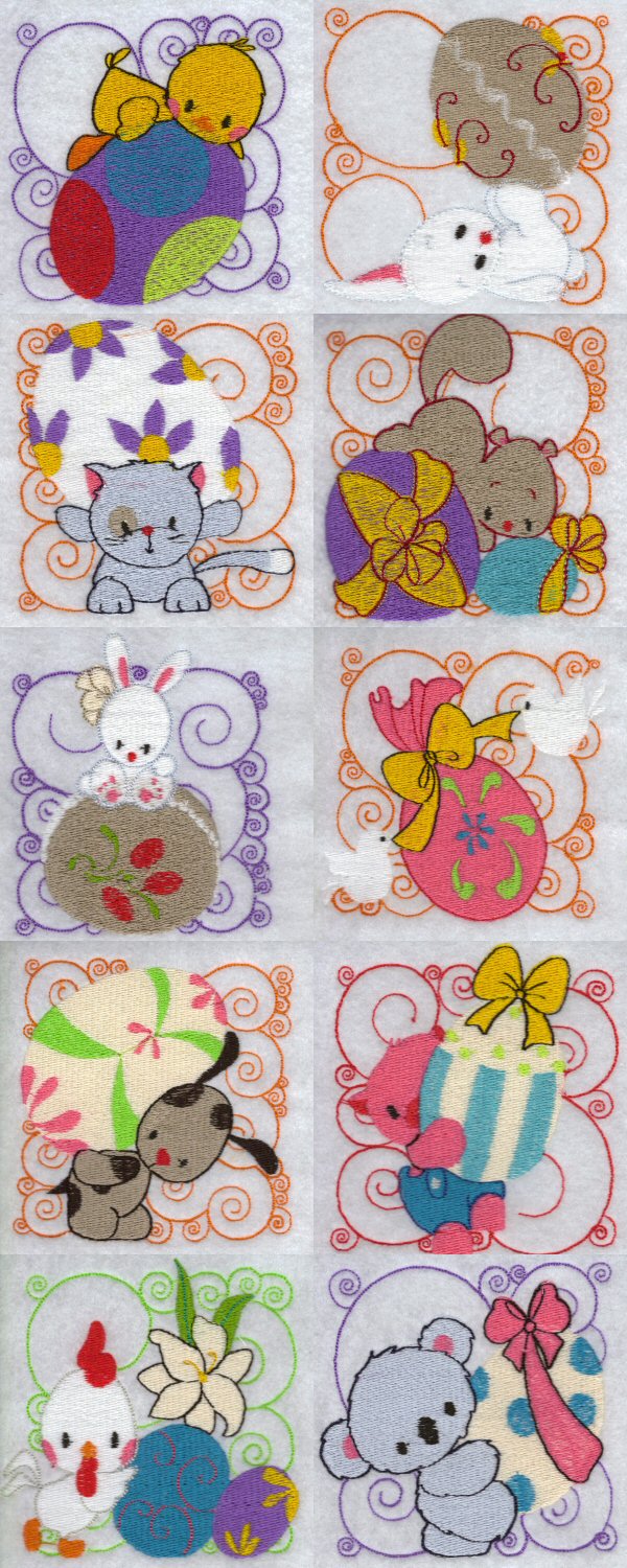 Easter Blocks Embroidery Machine Design Details
