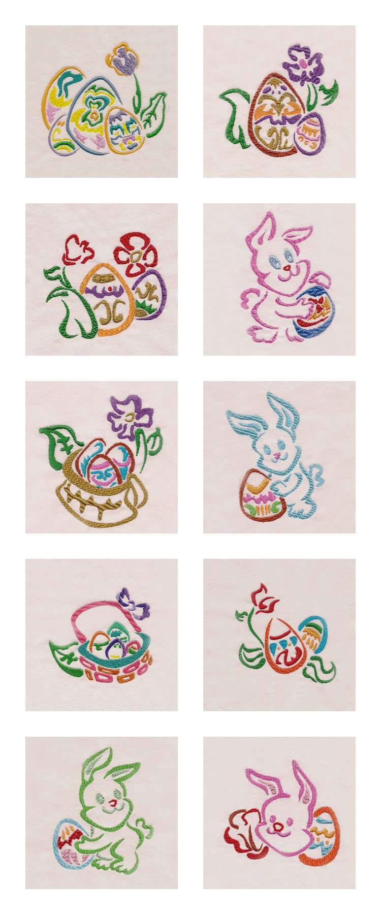 Easter Colors Embroidery Machine Design Details