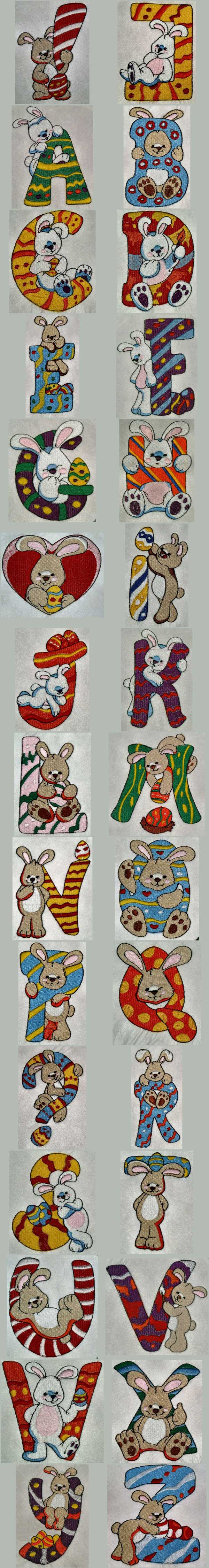 Easter Time Alphabet Embroidery Machine Design Details