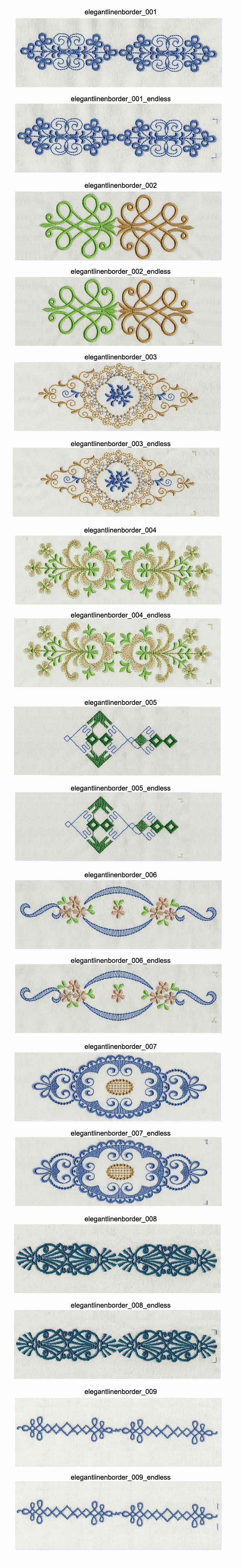Elegant Linen Borders Embroidery Machine Design Details