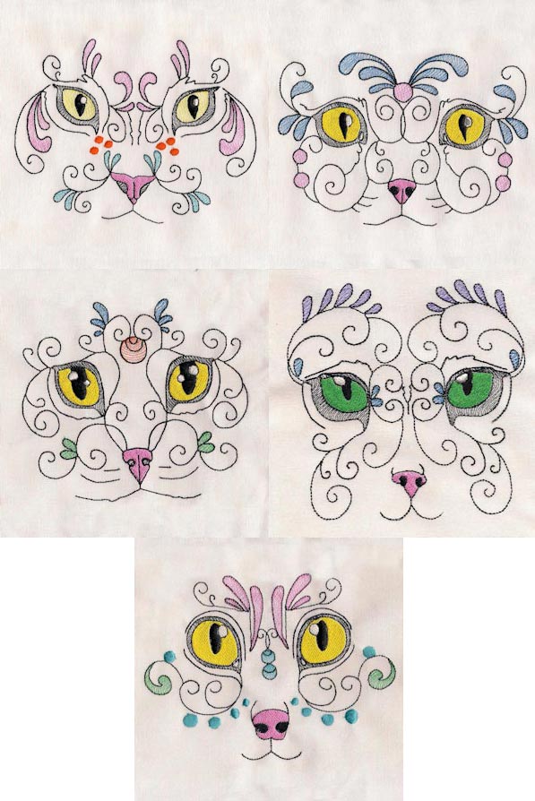 Exotic Felines Embroidery Machine Design Details