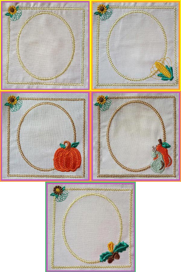 Fall Frames 1 Embroidery Machine Design Details