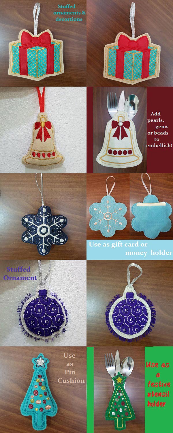In The Hoop Festive Ornaments and More Embroidery Machine Design Details