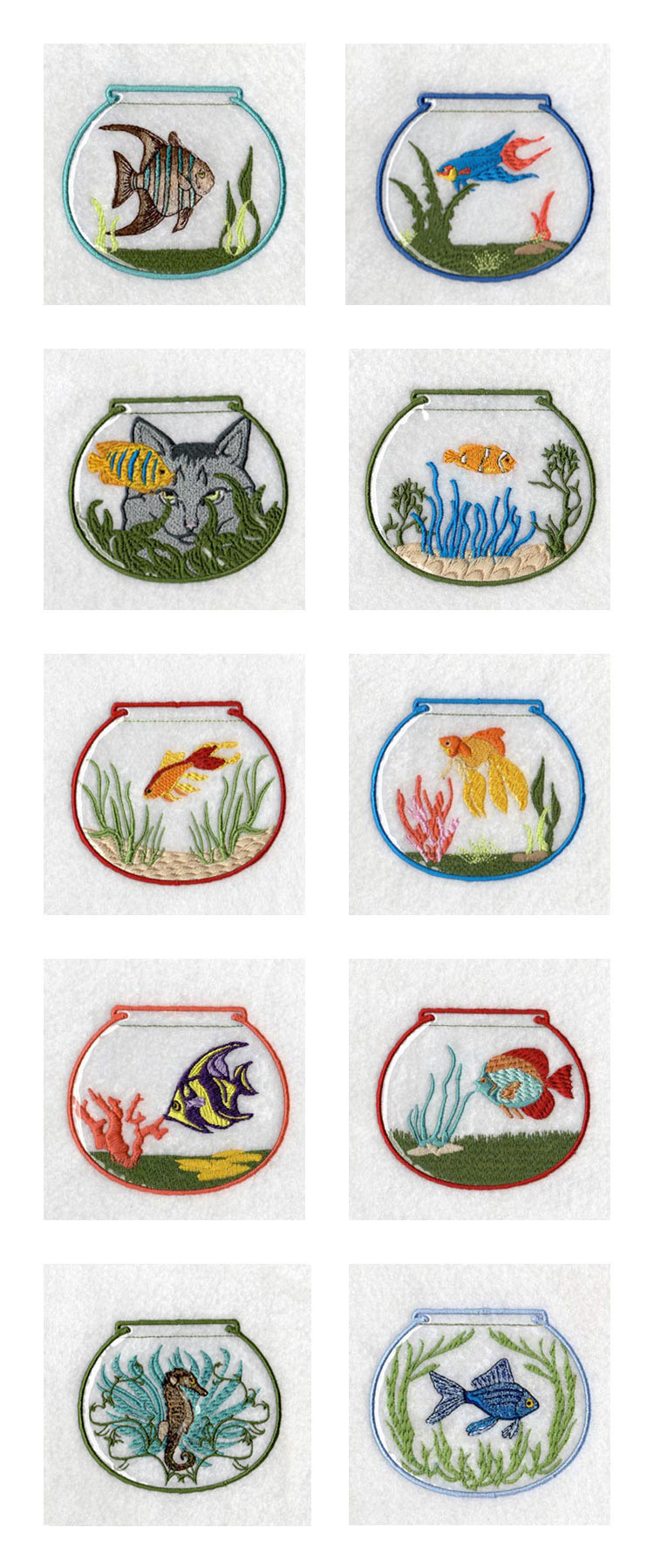 Vinyl Covered Fish Bowls Embroidery Machine Design Details