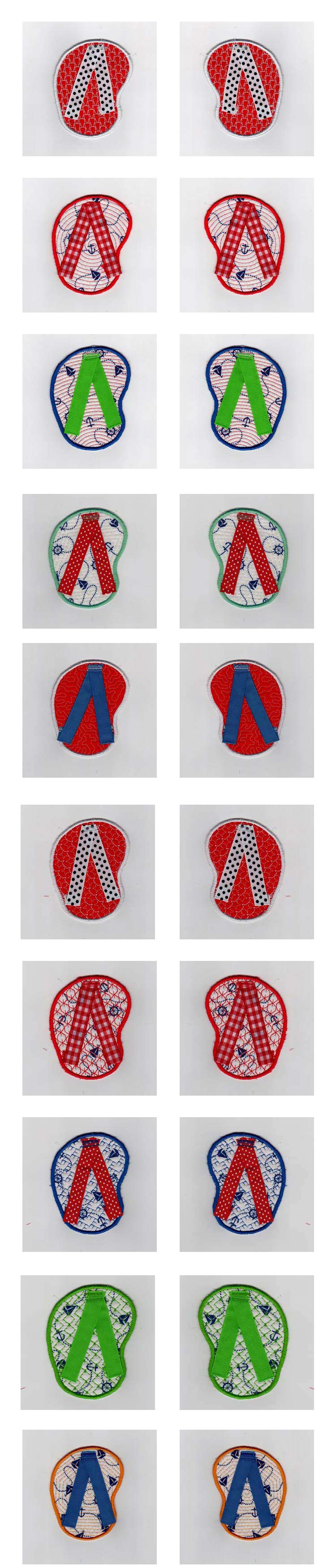 Flip Flop Coasters Embroidery Machine Design Details