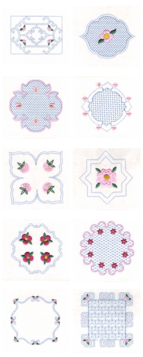 Floral Quilt Blocks 2 Embroidery Machine Design Details