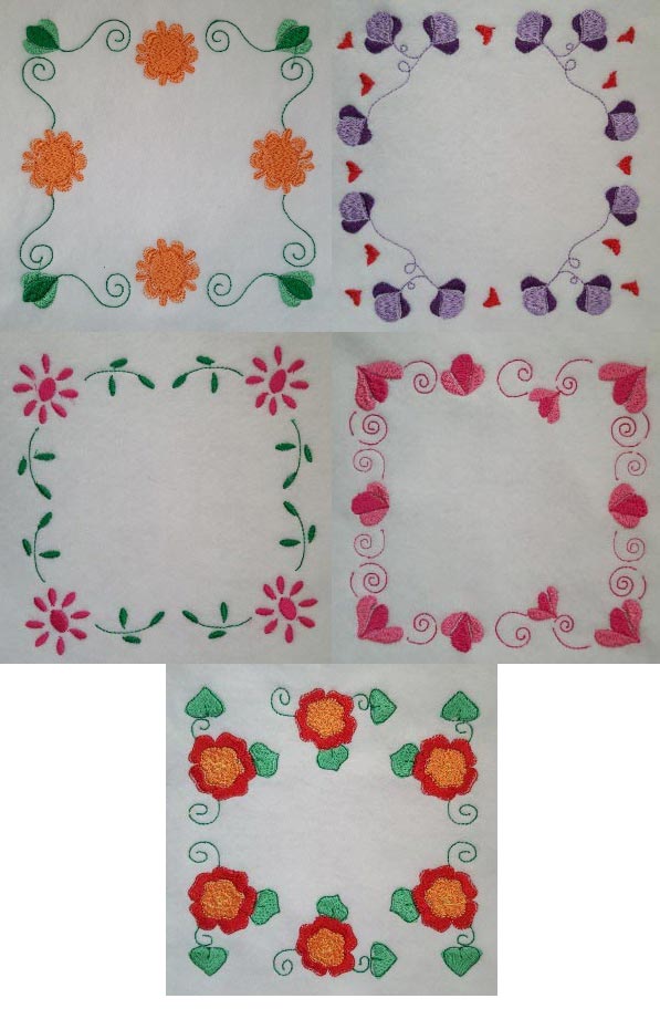 Flower Blocks Quilt Embroidery Machine Design Details