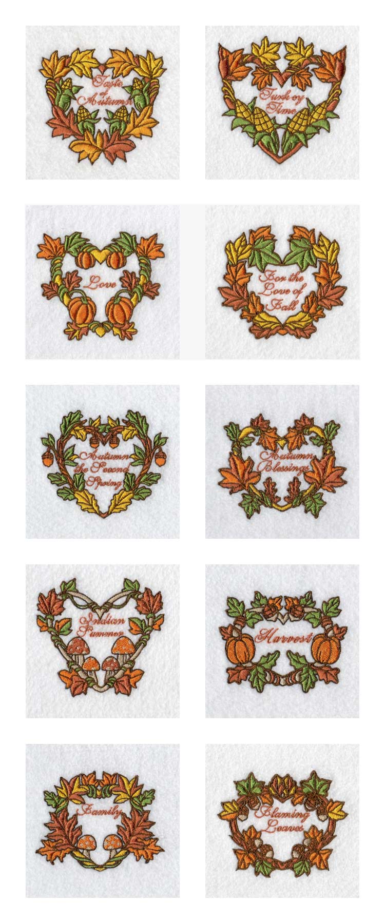 For The Love of Fall Embroidery Machine Design Details