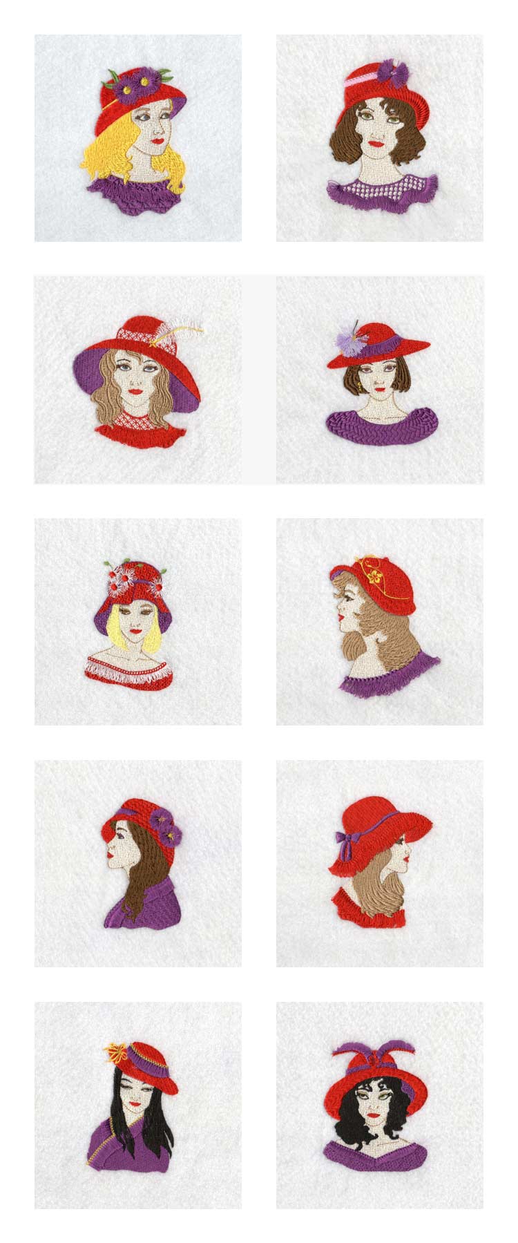 Fringed Red Hat Ladies Embroidery Machine Design Details