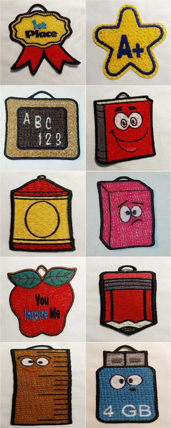 FSL Back to School Embroidery Machine Design Details