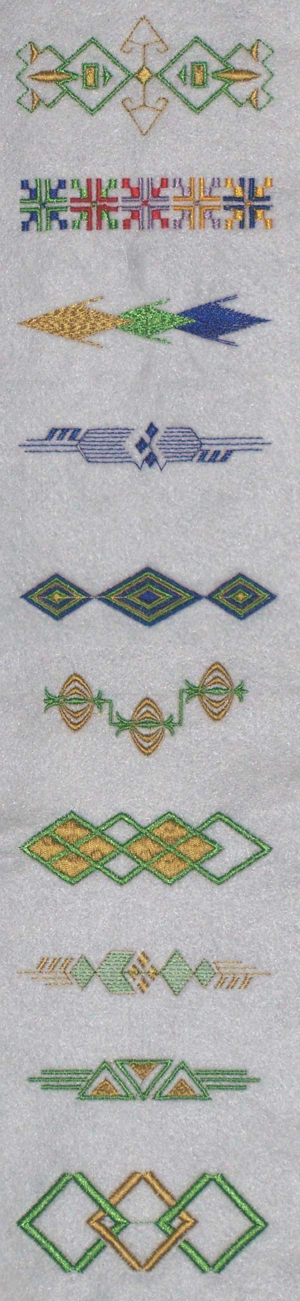 Geometric Borders Embroidery Machine Design Details