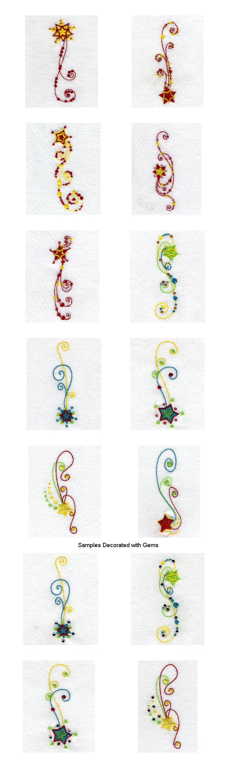Machine Embroidery Designs Glittering Stars Set