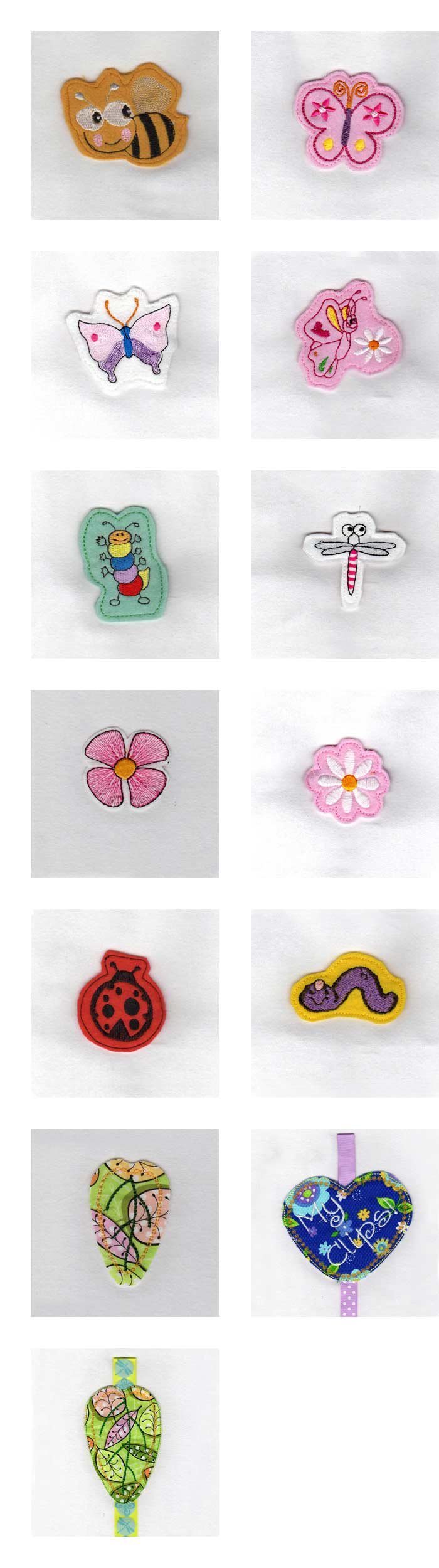Girly Hair Clips Embroidery Machine Design Details