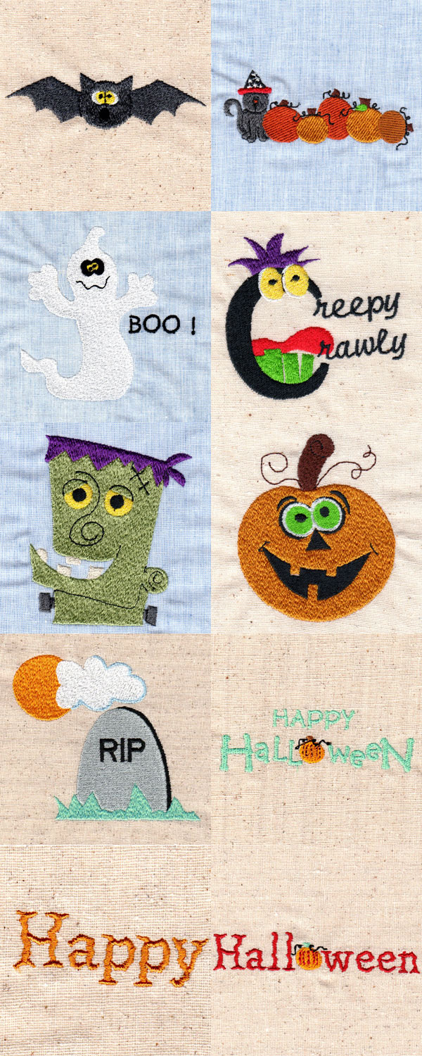 Halloween Cuties Embroidery Machine Design Details