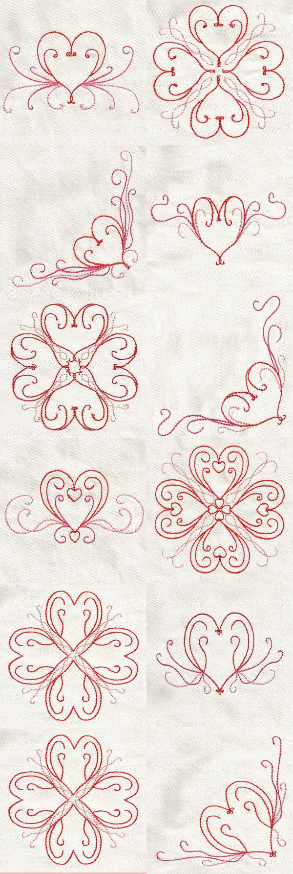 Heart Borders Embroidery Machine Design Details