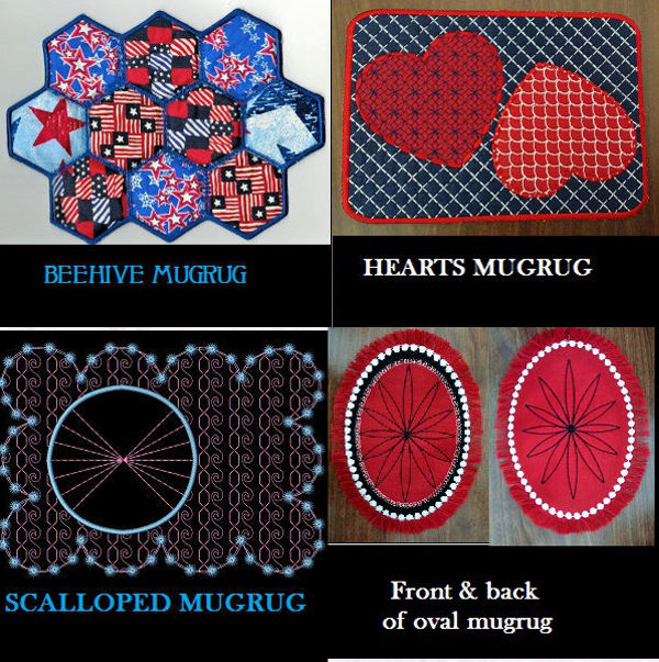 In The Hoop Mug Rugs Embroidery Machine Design Details