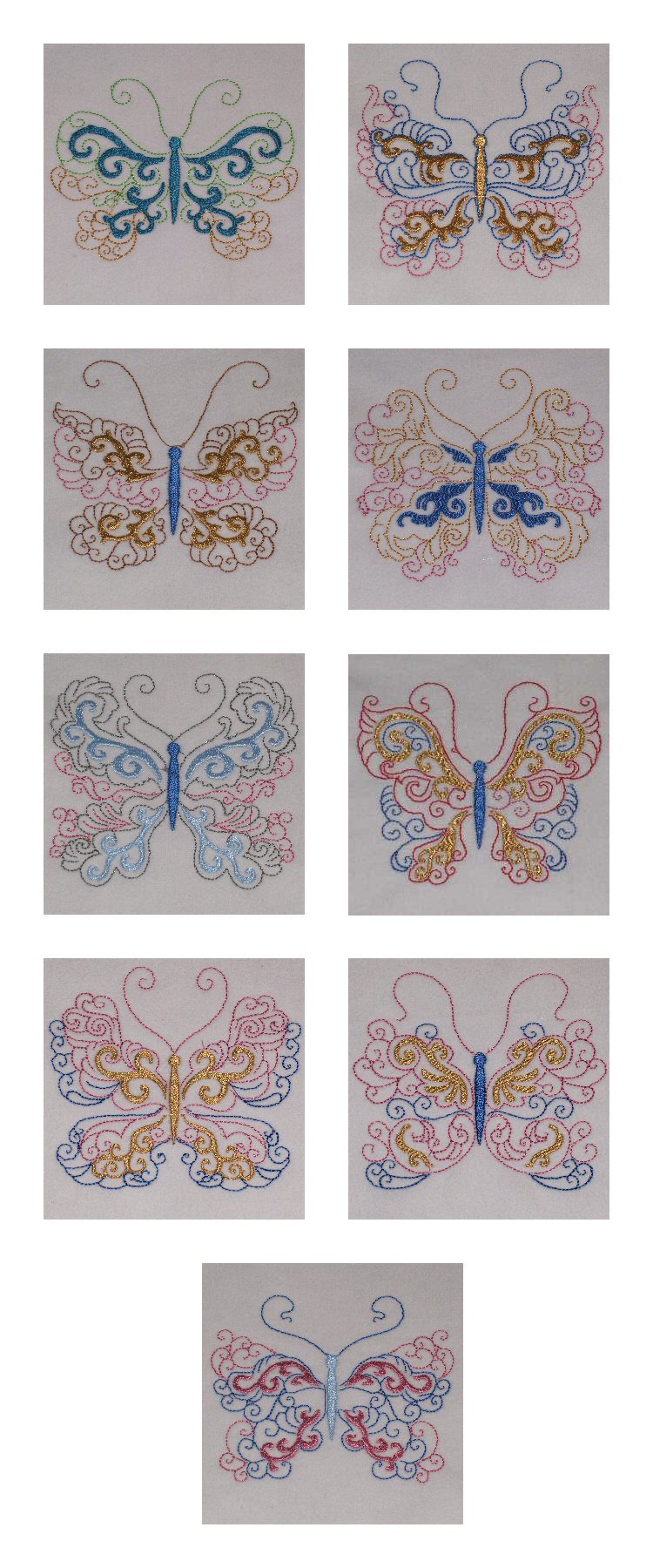 Lacy Butterflies Embroidery Machine Design Details