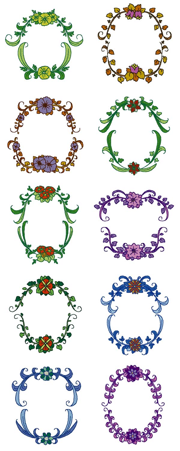 Monogram Frames Embroidery Machine Design Details