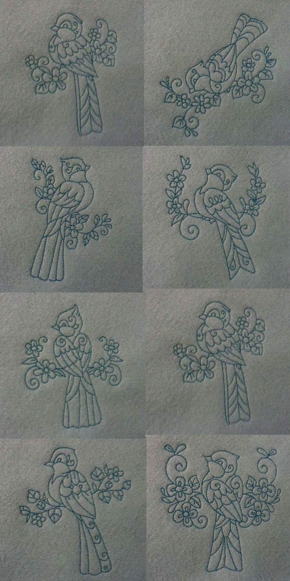 Little Birds Embroidery Machine Design Details